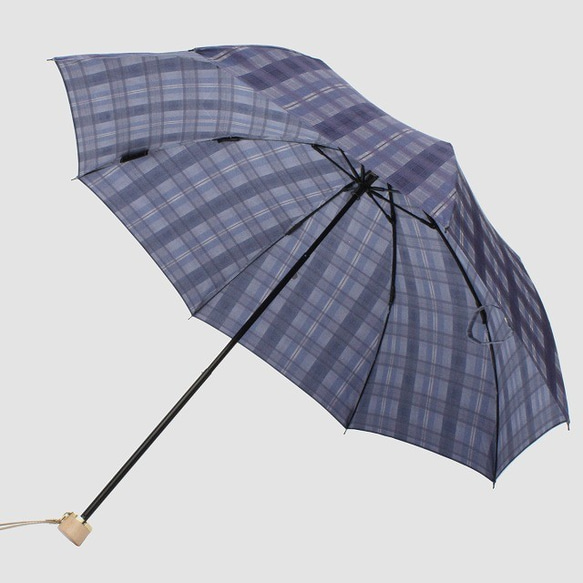 【雨天折疊傘】feel.t 格子藍 第4張的照片