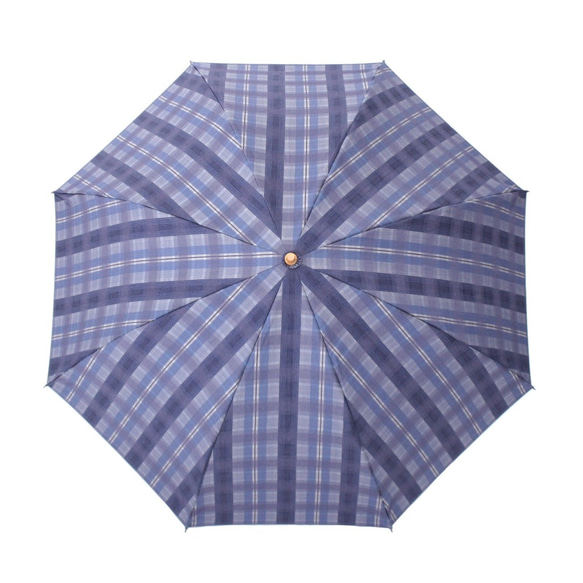 【雨天折疊傘】feel.t 格子藍 第5張的照片