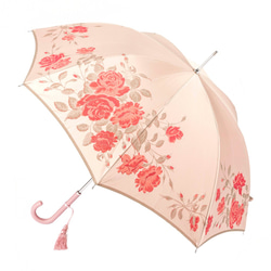 【晴雨兼用傘】絵おり バラ ベージュ 2枚目の画像
