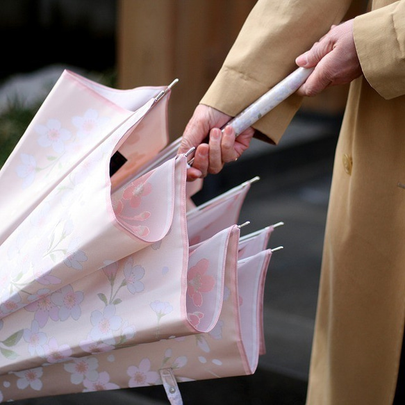 【晴雨兼用傘】絵おり 桜(さくら) ピンク 1枚目の画像