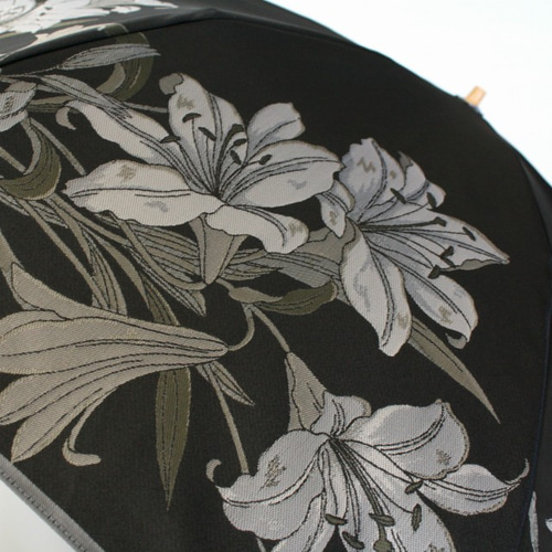 絵おり 百合（ゆり） 折りたたみ傘（顔色を美しくする晴雨兼用雨傘