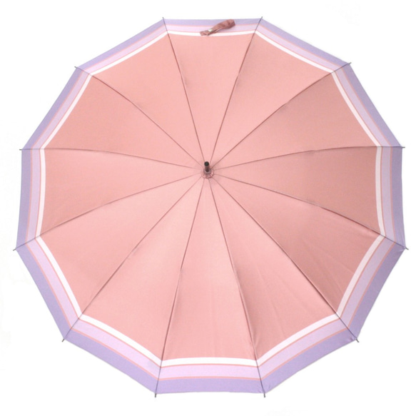 【晴雨兼用傘】SCENE ビッグボーダー：ピンク 4枚目の画像