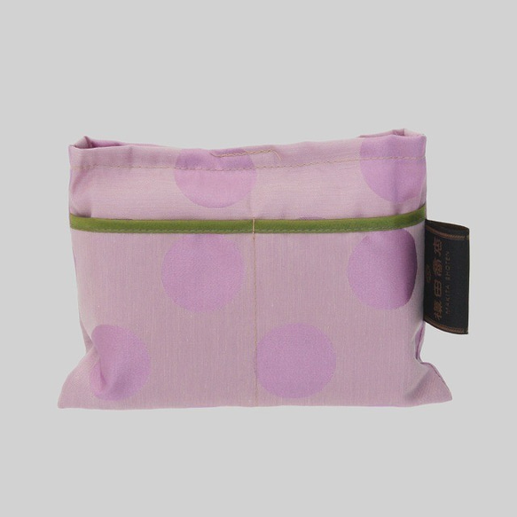 *Sold Out*【防水、撥水エコバッグ】Umbrella cloth bag水玉(大)　パープル 2枚目の画像