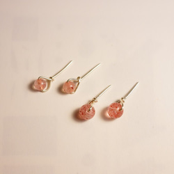 祝好運【草莓晶耳環】 s925純銀耳針式耳環 第3張的照片