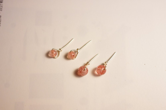 祝好運【草莓晶耳環】 s925純銀耳針式耳環 第3張的照片