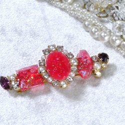 clear pink ♡ jewel バレッタ 3枚目の画像