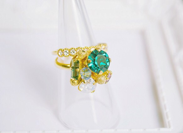 princess bijou ring set (green) 第1張的照片