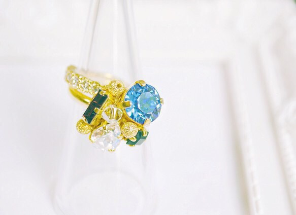 princess bijou ring set (blue) 1枚目の画像