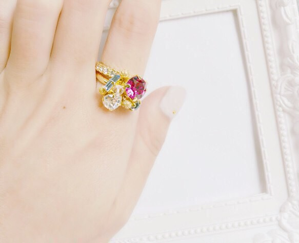 princess bijou ring set (blue) 3枚目の画像