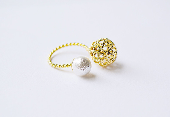 gold cocoon ring 2枚目の画像