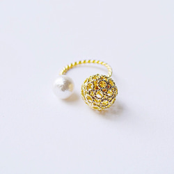 gold cocoon ring 3枚目の画像