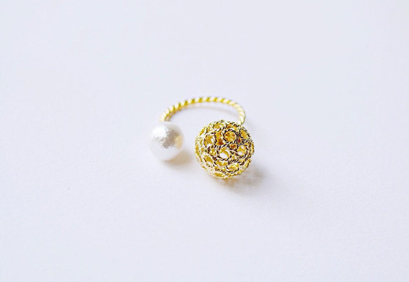 gold cocoon ring 3枚目の画像