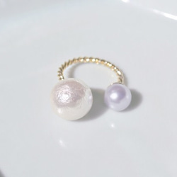 棉花珍珠及水晶珠項鍊 第1張的照片