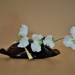 アクリル花器茶透明金彩B 6枚目の画像