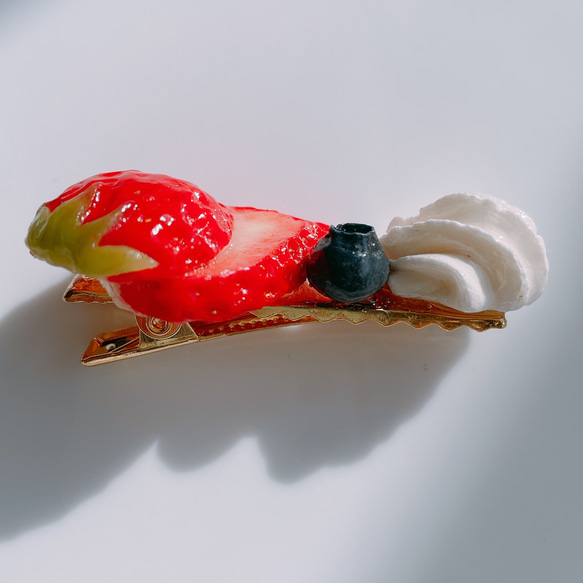 水果髮夾（切片草莓）假水果 第4張的照片