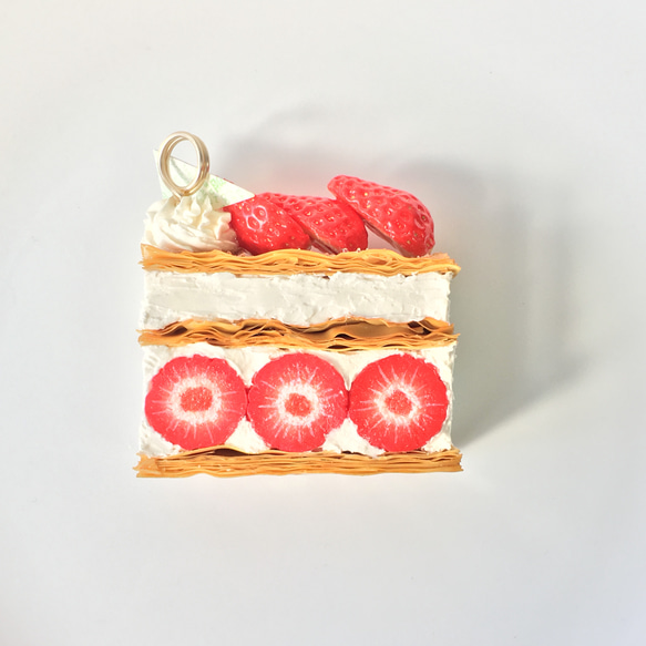 草莓千層蛋糕假甜點照片和備忘架 第7張的照片