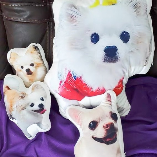 20cm 両面プリント 姿のままのクッション 愛犬・愛猫・ペット 犬
