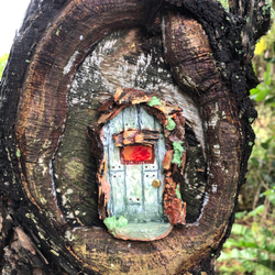 ミニチュア　森の扉　送料込み　モルタル自然素材で作ったアウトドア気分になれる雑貨 3枚目の画像