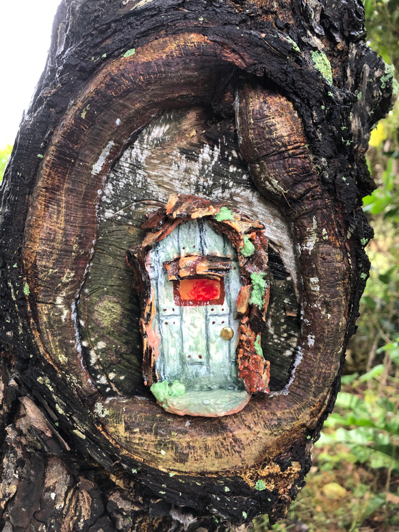 ミニチュア　森の扉　送料込み　モルタル自然素材で作ったアウトドア気分になれる雑貨 3枚目の画像