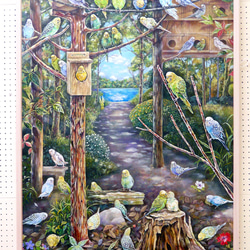 インディゴの楽園 / テクスチャーアート 18×18㎝ S0 原画1点のみ 8e1a091a084eb4f54d9f7e0e9f14b3