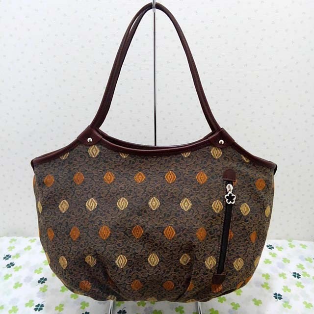 ★再販ラスト1点 期間限定50％OFF　￥23000→￥11500　ドット柄ジャカードのグラニーバッグ　ブラウン