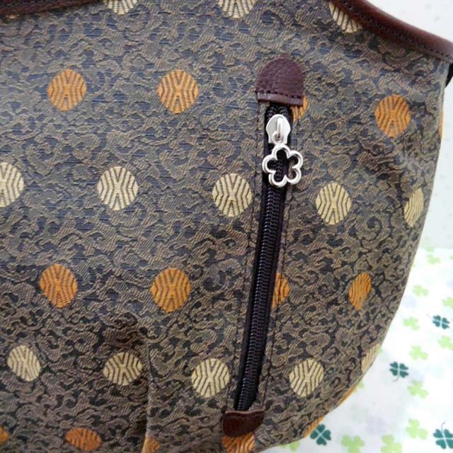 ★再販ラスト1点 期間限定50％OFF　￥23000→￥11500　ドット柄ジャカードのグラニーバッグ　ブラウン