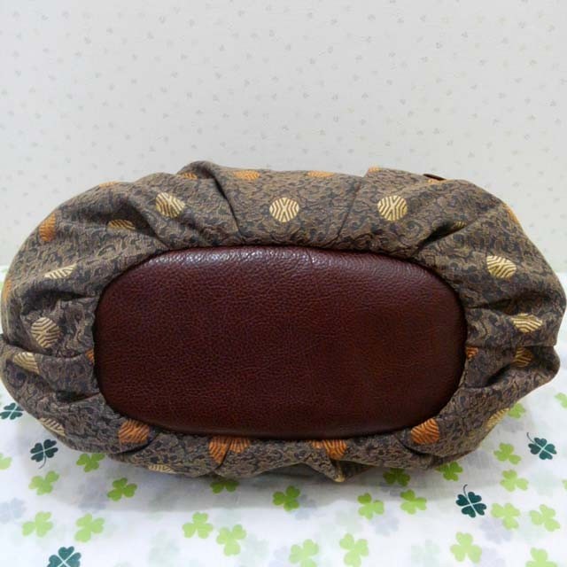 ★再販ラスト1点 期間限定50％OFF　￥23000→￥11500　ドット柄ジャカードのグラニーバッグ　ブラウン