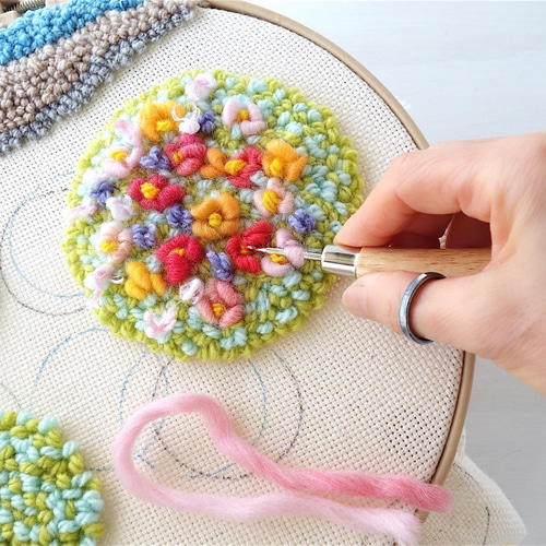 フックドラグ用ニードル（USA製）】＜ナチュラルカラー＞お家の図案