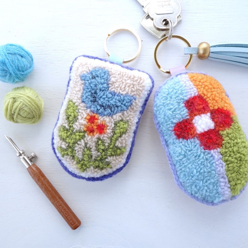 毛糸を楽しむ【ニードルパンチのポケット付きキーホルダー】 バッグ