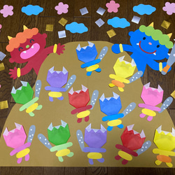 ☆大きな壁面飾り一緒に作ろう！小鬼ちゃん☆豆まき 鬼 節分 金棒