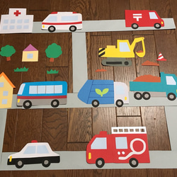 エルツ　錫の壁飾り（注射.動物病院）2枚組、自転車乗り、壁飾り（馬車）3組セット 壁面飾り☆働く車 大きめ☆一緒に作ろう ステキな街 作品展 幼稚園