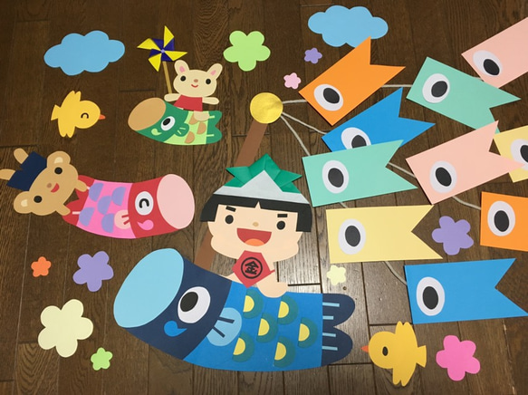 ☆大きな壁面飾り☆一緒に作ろう！こいのぼり こどもの日 製作 幼稚園