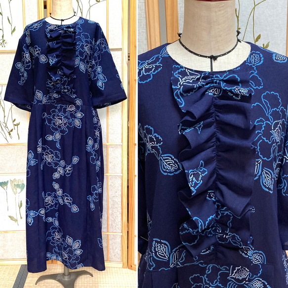 浴衣リメイクワンピース　着画有り 楽天市場】【浴衣リメイクワンピース】一点もの創作服ミセス30