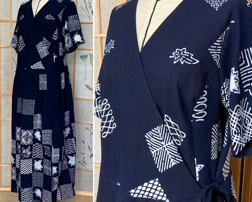 maria様オーダー 組曲浴衣カシュクールワンピース Te chichi｜麻調カシュクールワンピース《2025summer catalog