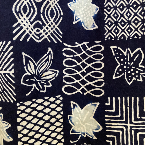 ☆浴衣リメイク☆カシュクールワンピース(ネイビー/絵羽模様