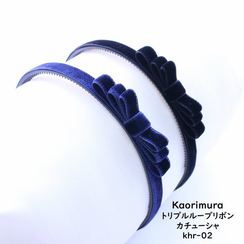 ☆サイドリボンカチューシャ☆トリプルループリボン☆歯あり