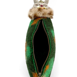 羊毛フェルト　ネコのペンケース＆眼鏡ケース 3枚目の画像