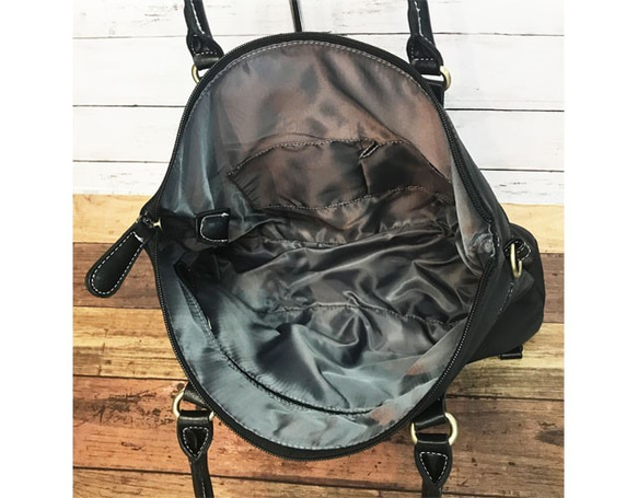 ナイロン+フェイクレザー　4way BAG BLACK 3枚目の画像