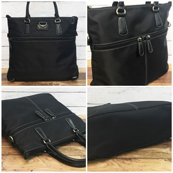 ナイロン+フェイクレザー　4way BAG BLACK 4枚目の画像