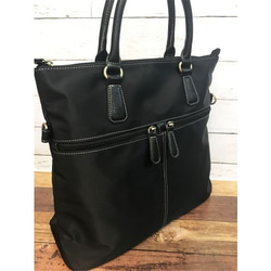 ナイロン+フェイクレザー　4way BAG BLACK 8枚目の画像