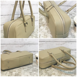 牛革バッグ　セミショルダー横型　ジャストサイズ　本革カクシボ　BEIGE 6枚目の画像