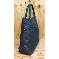 新色♬ ナイロン+フェイクレザー　4way BAG  C/GREY 8枚目の画像