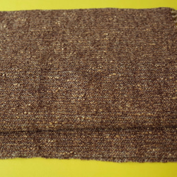 手織り　ブラウンイエロー系 ウール×レーヨン　柔らかな　大判マフラー　004 6枚目の画像