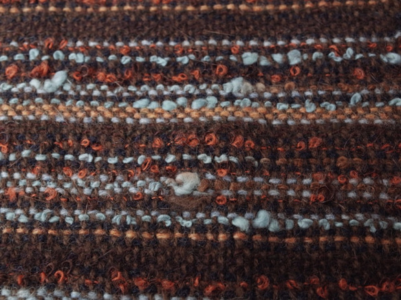 手織り　ブラウン系Mix ウール　マフラー　020 4枚目の画像