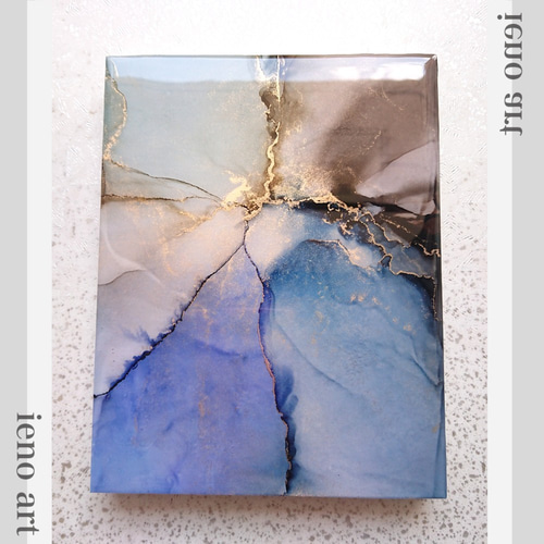 大理石のようなアルコールインクアートパネル⭐︎原画 アルコール