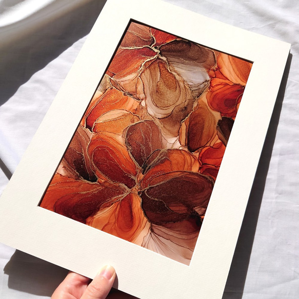 5.アルコールインクアート 原画 レジン加工 1点もの brown 5.アルコールインクアート 原画 レジン加工 1点もの brown