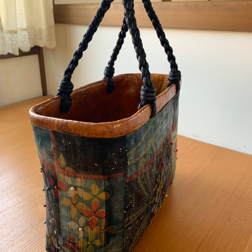 一閑張り 籠バック 将棋 古布 (かごバッグ）- www.centraflora.com