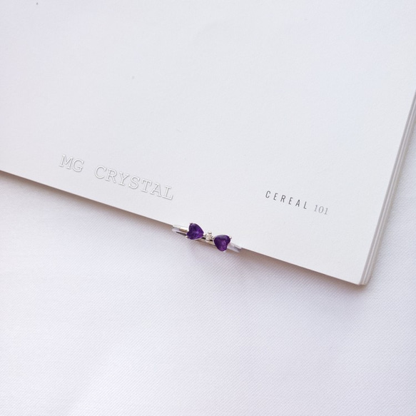 天然紫水晶開口戒指 第3張的照片