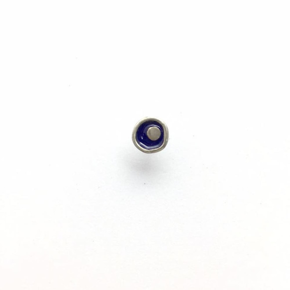 從心出發/純銀珐瑯耳環 /深藍色款 Silver Enamel Earrings 第3張的照片