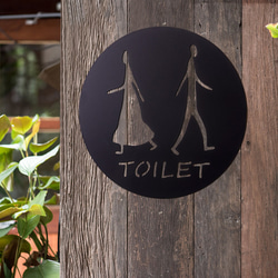 【OPUS東齊金工】歐式鐵藝廁所標示牌《邂逅》-TOILET(黑)/化妝室/更衣室/洗手間/WC/辦公室用品/咖啡店 第3張的照片